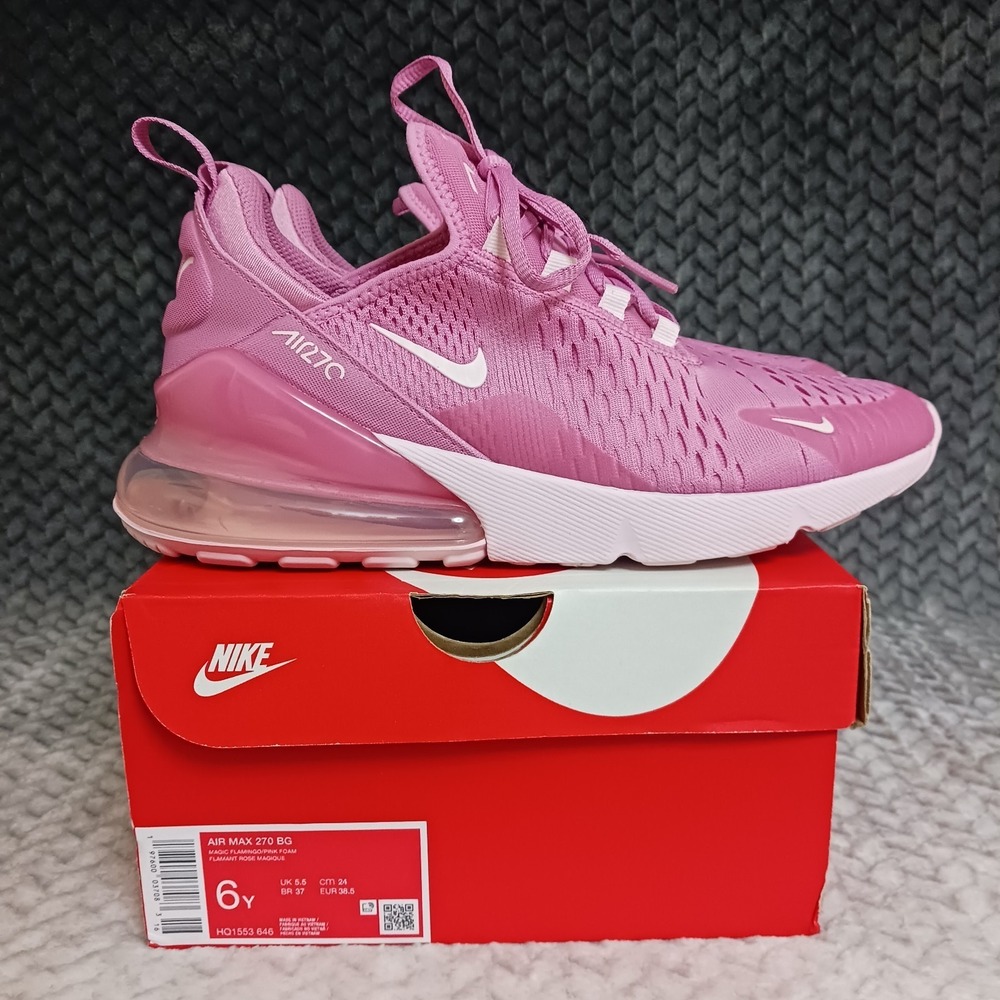 Nike Air Max 270 Magic Flamingo Pink Foam GS Sneakers Shoes Size 6Y Women's 7.5 - Picture 13 of 16